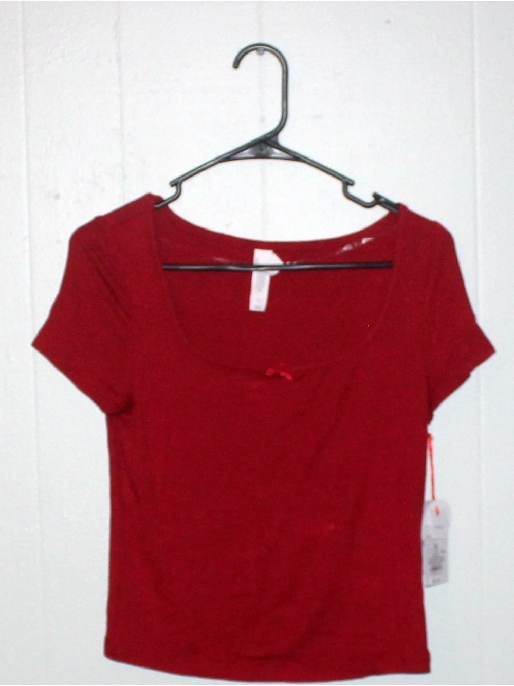 Auden Red Scoop Neck Short Sleeve Tee